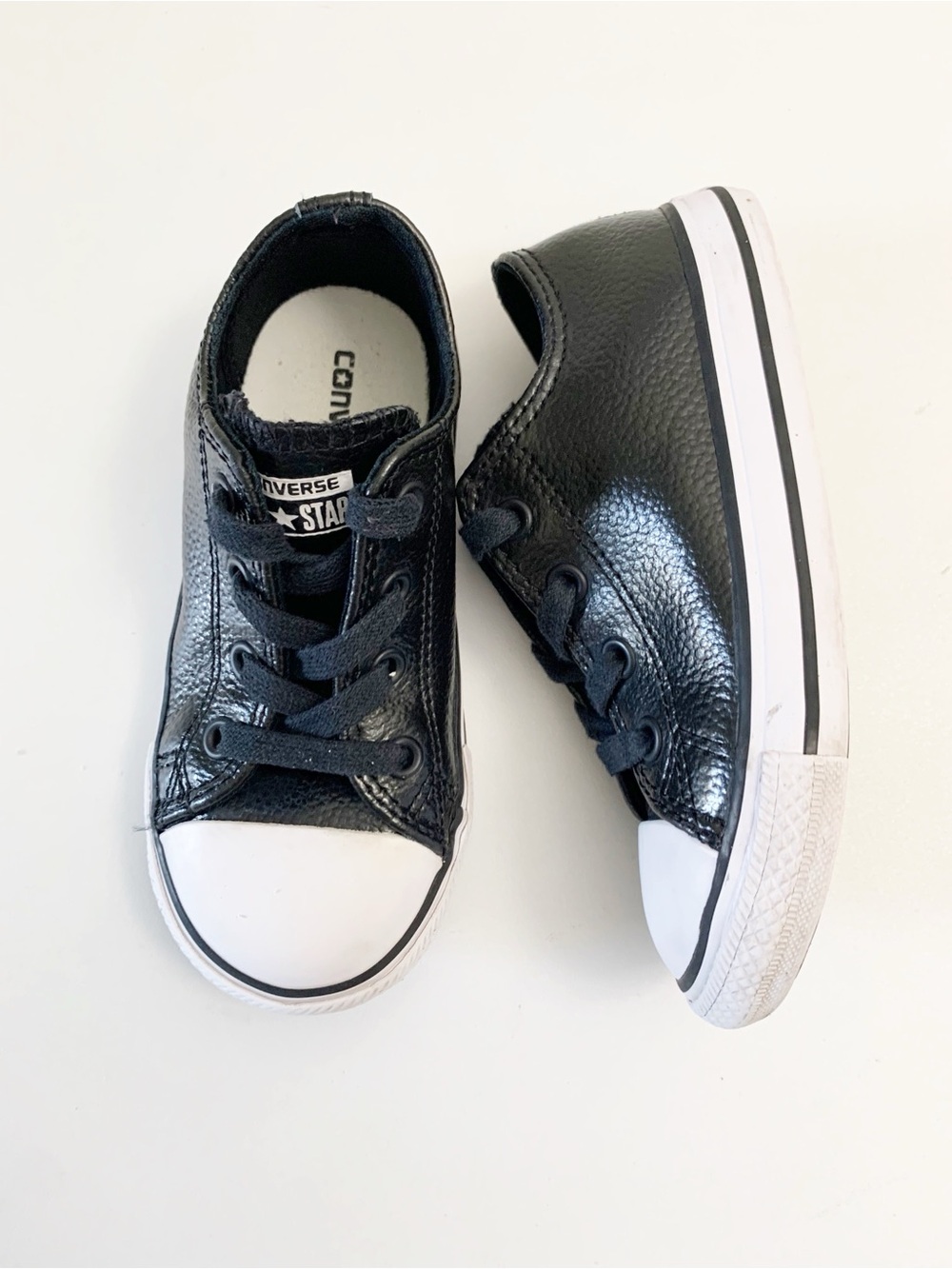 Converse Kid's Leather Black CTAS Sneakers ~ 9
